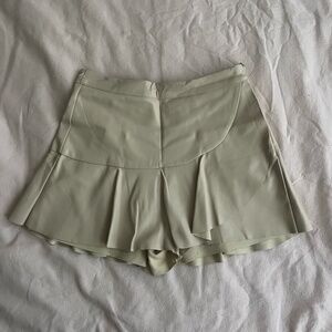 Beige Pleather Mini Skort